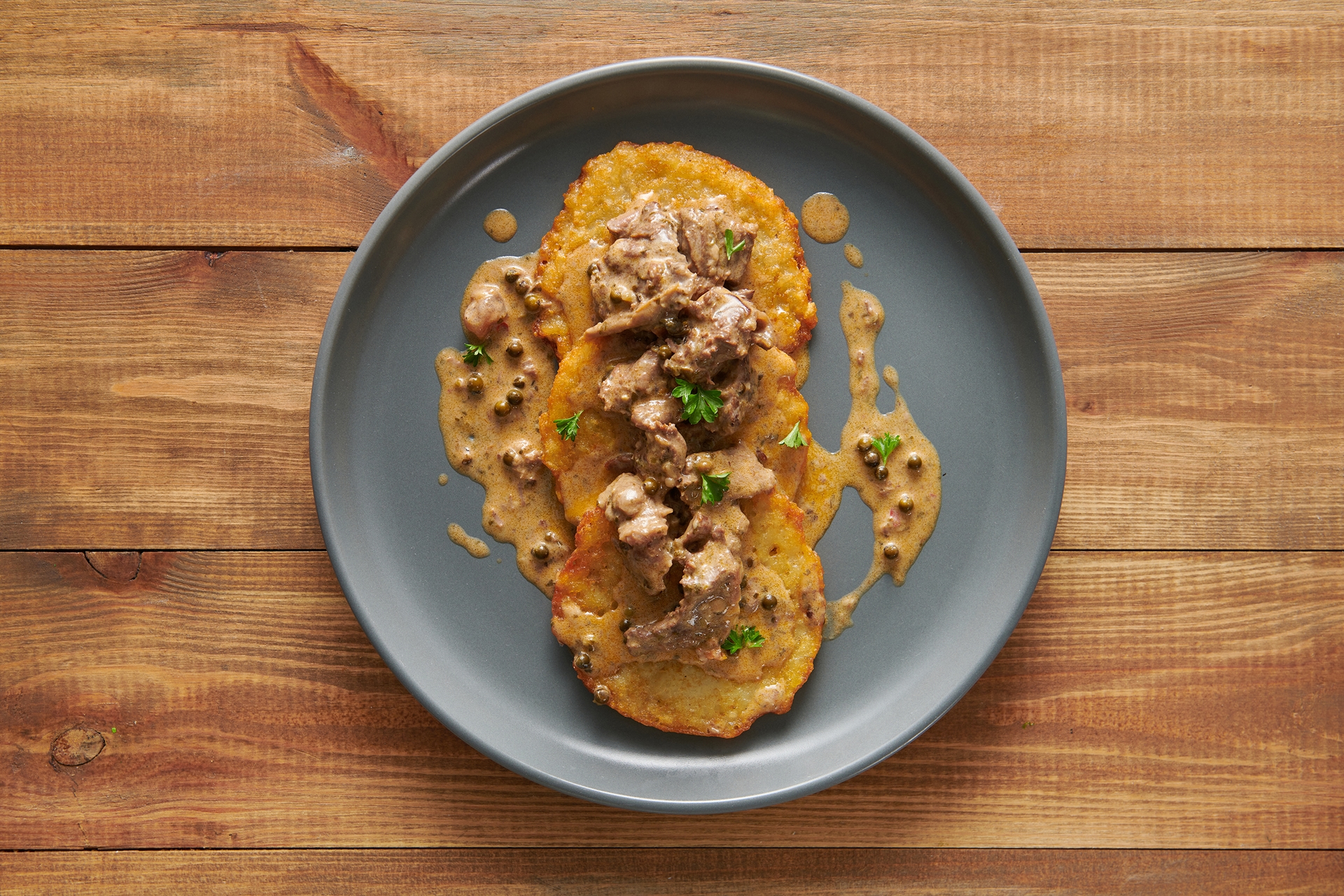 Aviko Clătite din cartofi cu gulaș de vită